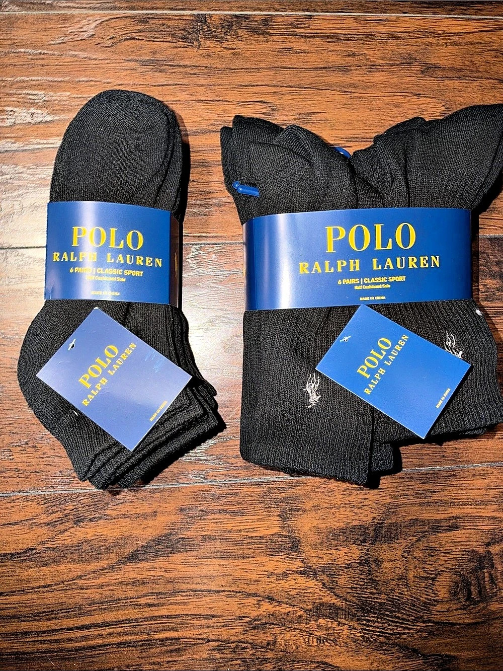 Polo Ralph Lauren Classic Sport Socks 6-Pack (1 short, 1 long) BOTH PACKS- NEW